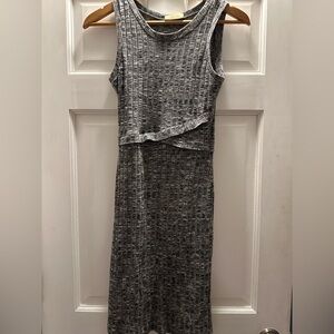 RD Style Gray Textured Sleeveless Bodycon Midi Dress